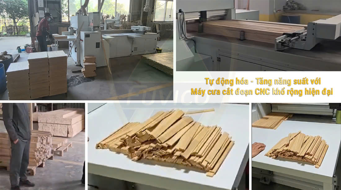 Ứng dụng máy cưa cắt đoạn cnc tự động trong sản xuất chế biến gỗ
