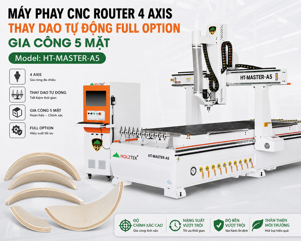 Đặc điểm nổi bật máy cnc router 4 axis atc full option
