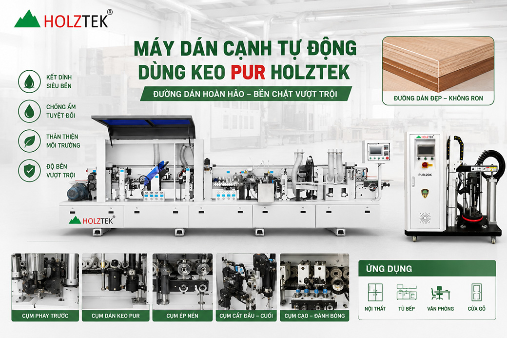 Máy dán cạnh nhiều chức năng - Full option