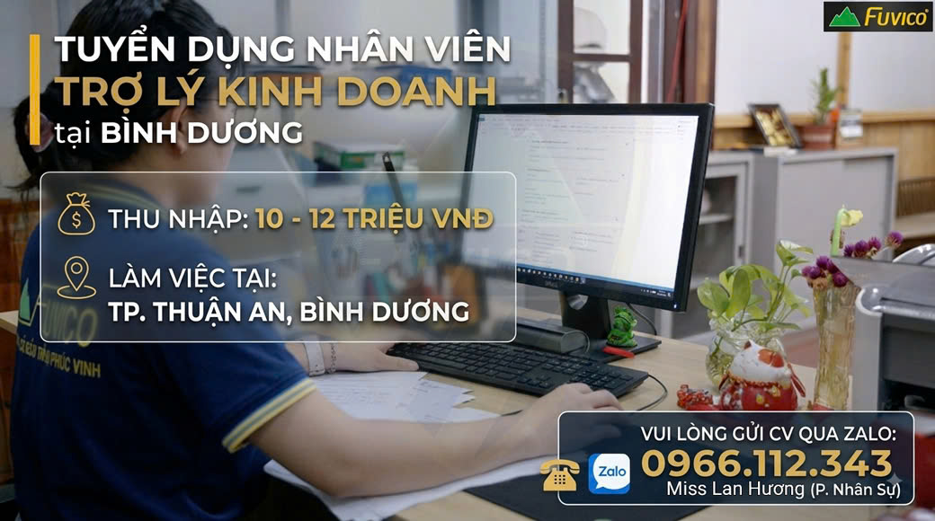 Nhân viên hỗ trợ kinh doanh tại Đại Phúc Vinh CNC