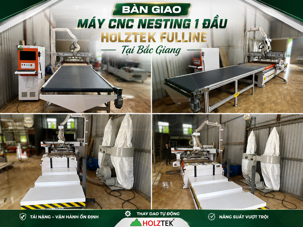 Bàn giao máy phay CNC Nesting ATC Fulline ở Miền Bắc