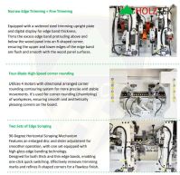 Máy dán cạnh cao tốc băng tải dây belt full chức năng PRO-900HBP Holztek (2 Nồi keo,PUR 2 màu + EVA TOP) 64852