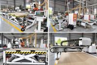 Máy in dán tem và băng tải nạp phôi tự động Holztek cho 3 máy CNC 67292