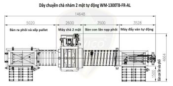 DÂY CHUYỀN BĂNG TẢI RULO MÁY CHÀ NHÁM TỰ ĐỘNG WM-1300TB-FR-AL