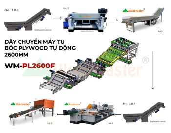 DÂY CHUYỀN MÁY TU BÓC PLYWOOD TỰ ĐỘNG 2600MM WOODMASTER WM-PL2600F