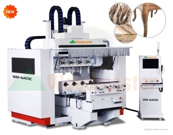 MÁY PHAY CNC 4 TRỤC 16 DAO KẸP XOAY 360 ĐỘ GIA CÔNG CHÂN BÀN GHẾ