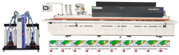 MÁY DÁN CẠNH 2 NỒI KEO PUR VÀ EVA TOP (8 chức năng) PRO-800PE2T