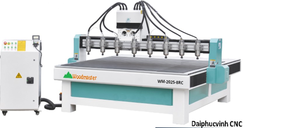 Máy Đục CNC Router 8 Trục WM-2025-8RC - Thiết Bị Chế Biến Gỗ Chuyên Nghiệp