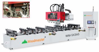 Máy làm Mộng Âm CNC 10 đầu option trục cưa MÓC RÃNH