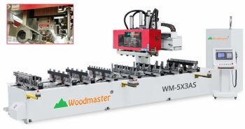 Máy làm Mộng Âm CNC 10 đầu option trục cưa MÓC RÃNH