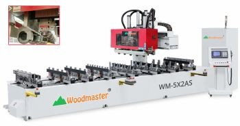 Máy làm Mộng Âm CNC 5 đầu Option trục cưa MÓC RÃNH WM-5x2AS