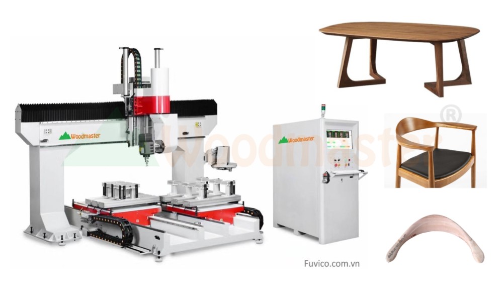 MÁY PHAY CNC 3D 1 ĐẦU THAY DAO TỰ ĐỘNG BÀN KÉP