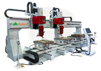 MÁY PHAY CNC 3D 5 TRỤC 2 ĐẦU LÀM VIỆC ĐỒNG THỜI 2 BÀN KÉP PRO-MASTER-T4x2
