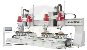MÁY PHAY CNC 3D 5 TRỤC 4 ĐẦU LÀM VIỆC 2 BÀN KÉP PRO-MASTER-T4X4 HOT 2025