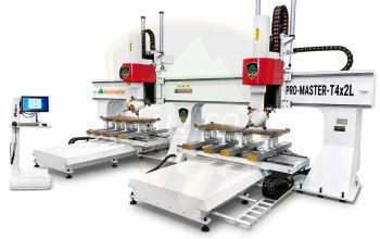 MÁY PHAY CNC 3D 5 TRỤC 2 ĐẦU LÀM VIỆC LIGHT DUTY 2 BÀN KÉP PRO-MASTER-T4x2L