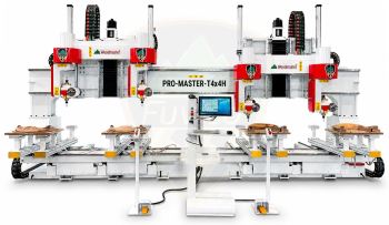 MÁY PHAY CNC 3D 5 TRỤC 4 ĐẦU HEAVY DUTY 2 LÀM VIỆC BÀN KÉP PRO-MASTER-T4X4H