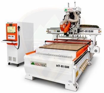 MÁY PHAY CNC NESTING 1 ĐẦU THAY DAO + CỤM CƯA KÉP HT-R1SM
