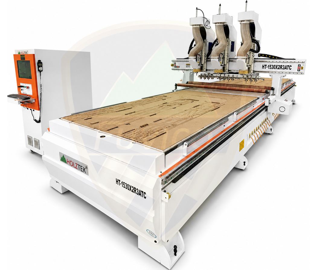 Máy Phay CNC Router 3 Đầu HT-1530x2R3ATC: Tối Ưu Sản Lượng Gỗ Với 2 Bàn ...