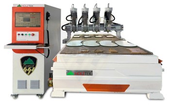 MÁY PHAY CNC ROUTER 4 ĐẦU THAY DAO 2 BÀN KÉP HT-1830x2R4ATC