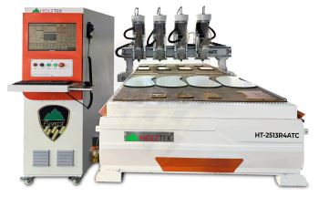 MÁY PHAY CNC ROUTER 4 ĐẦU ĐỘC LẬP (thay dao tự động) HT-2513R4ATC