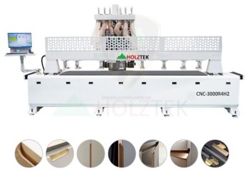 Máy phay khoan cnc 2 chiều đục ổ khóa bản lề ( Option trục phay - khoan 45 độ )