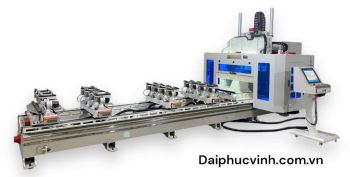 MÁY PHAY KHOAN CNC 4 TRỤC 16 DAO KẸP LẬT 180 ĐỘ (Phay mộng khung bao cửa) WM-4X4A6MT