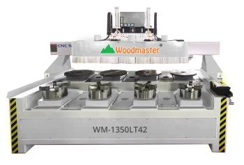 MÁY TIỆN CNC 4 ĐẦU 2 BÀN ( chuyên làm chén bát)