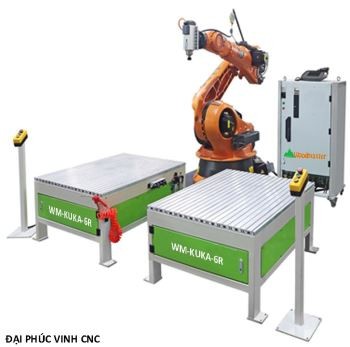 ROBOT KUKA 6 TRỤC 2 BÀN LÀM VIỆC KÉP ( ứng dụng trong chế biến gỗ )